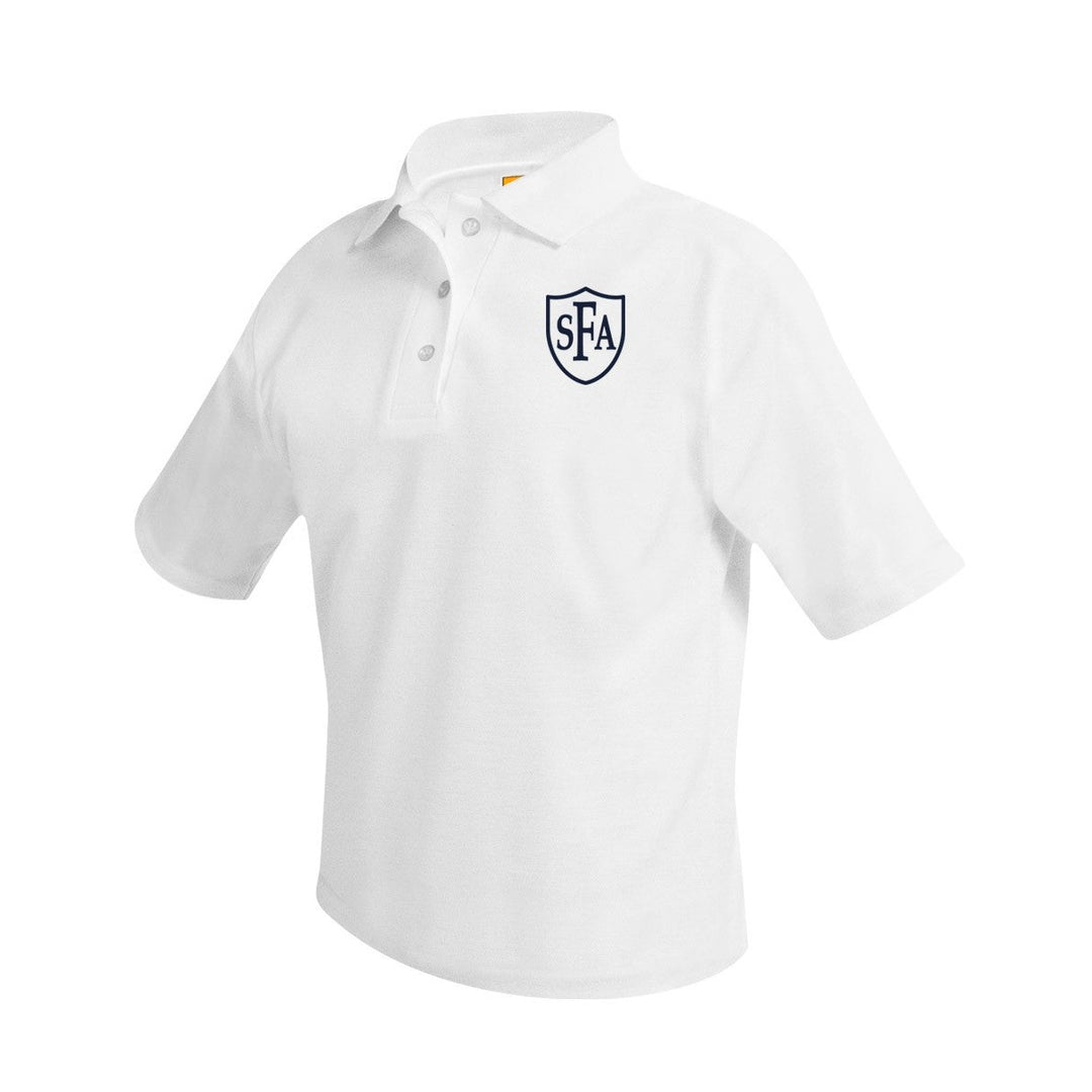 St. Francis of Assisi School White Short Sleeve Polo w/ Logo
