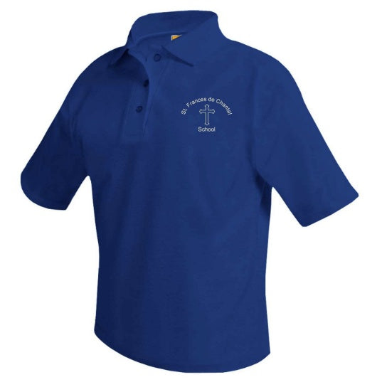 St. Frances de Chantal School Girls Royal Short Sleeve Polo w/ Logo