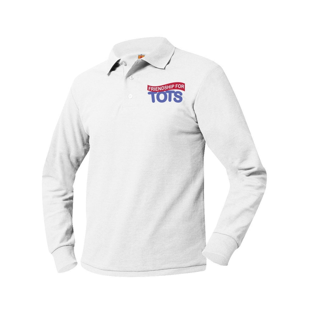 Friendship for Tots White Long Sleeve Polo w/ Logo