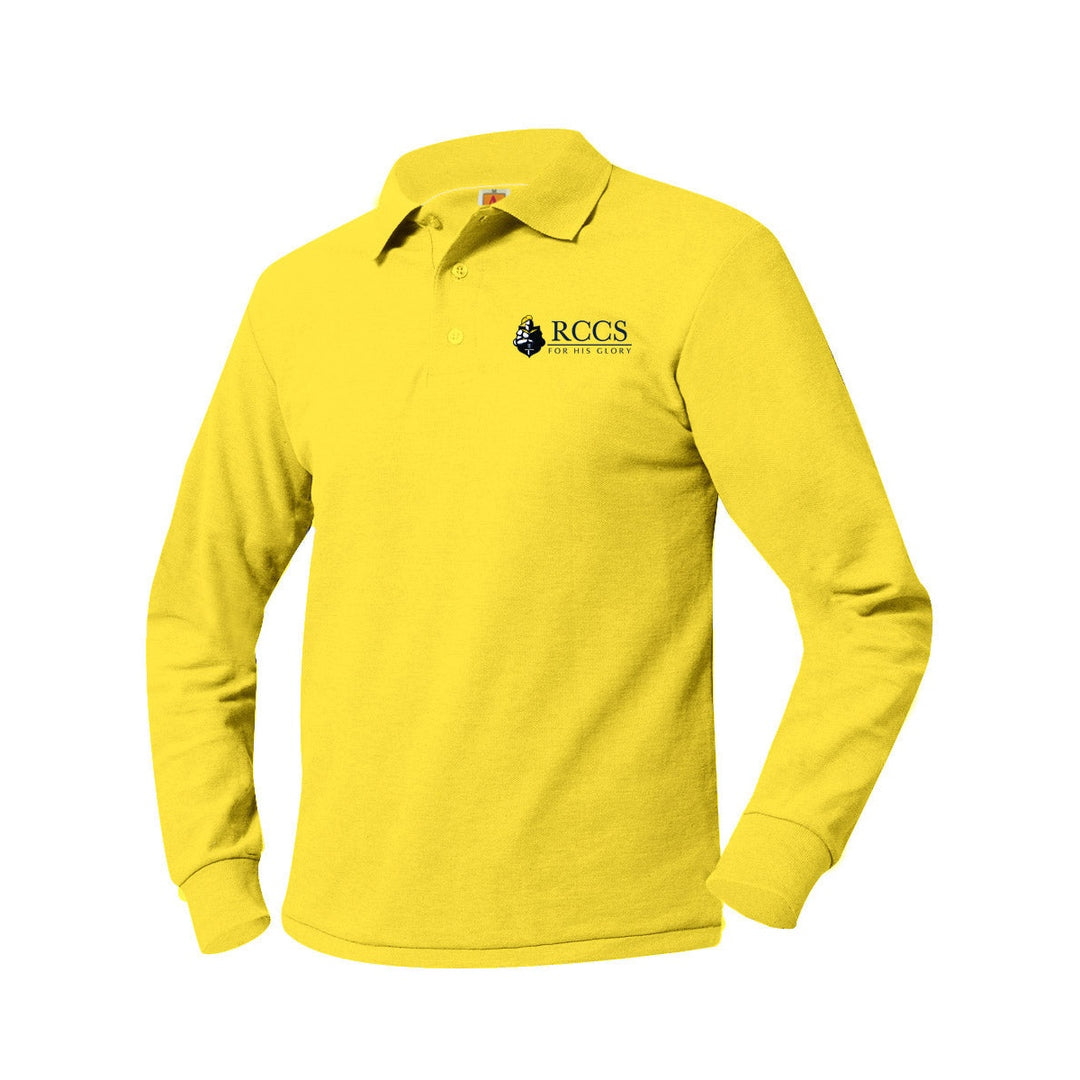Rutherford Country Christian School Yellow Long Sleeve Polo w/ Logo