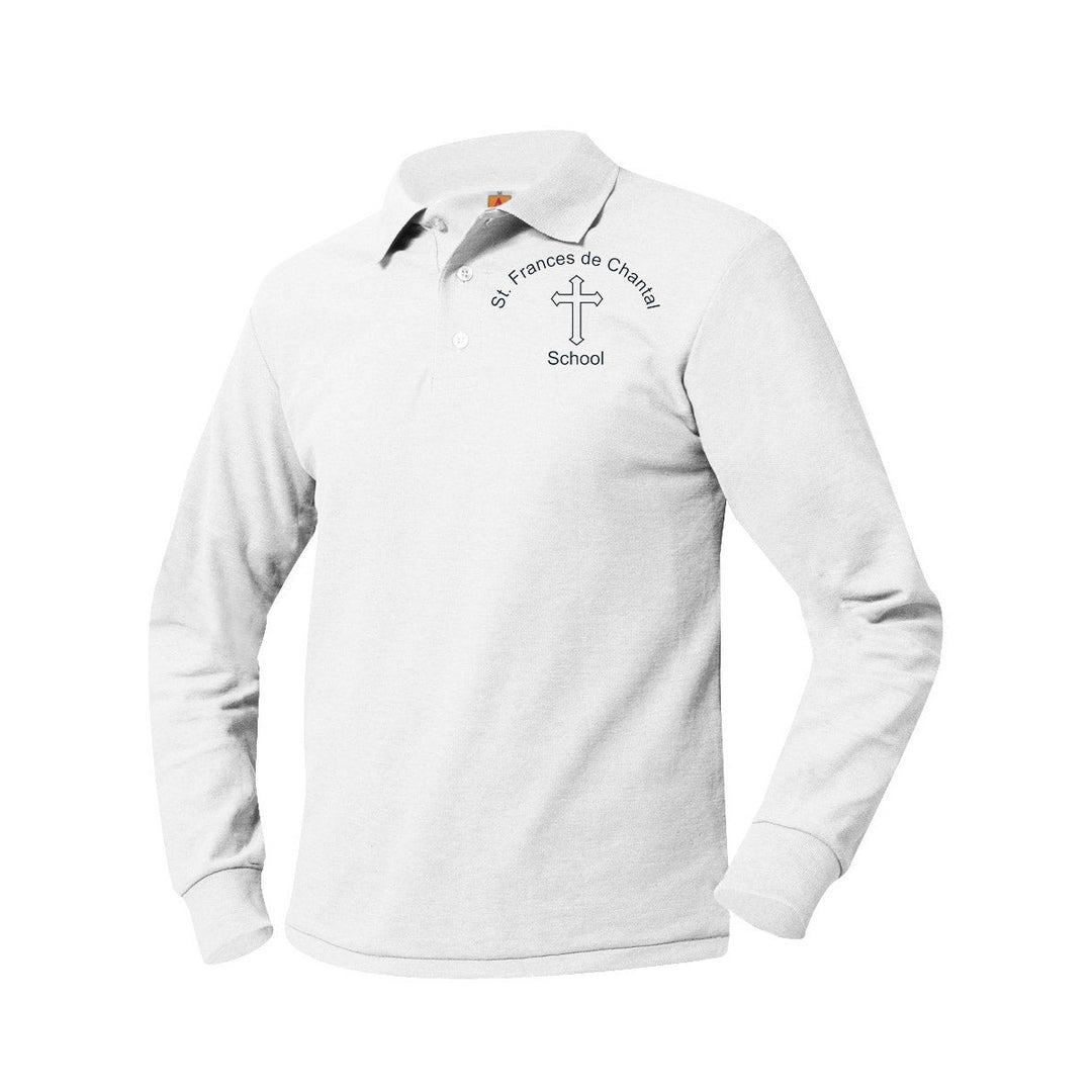 St. Frances de Chantal School White Long Sleeve Polo w/ Logo
