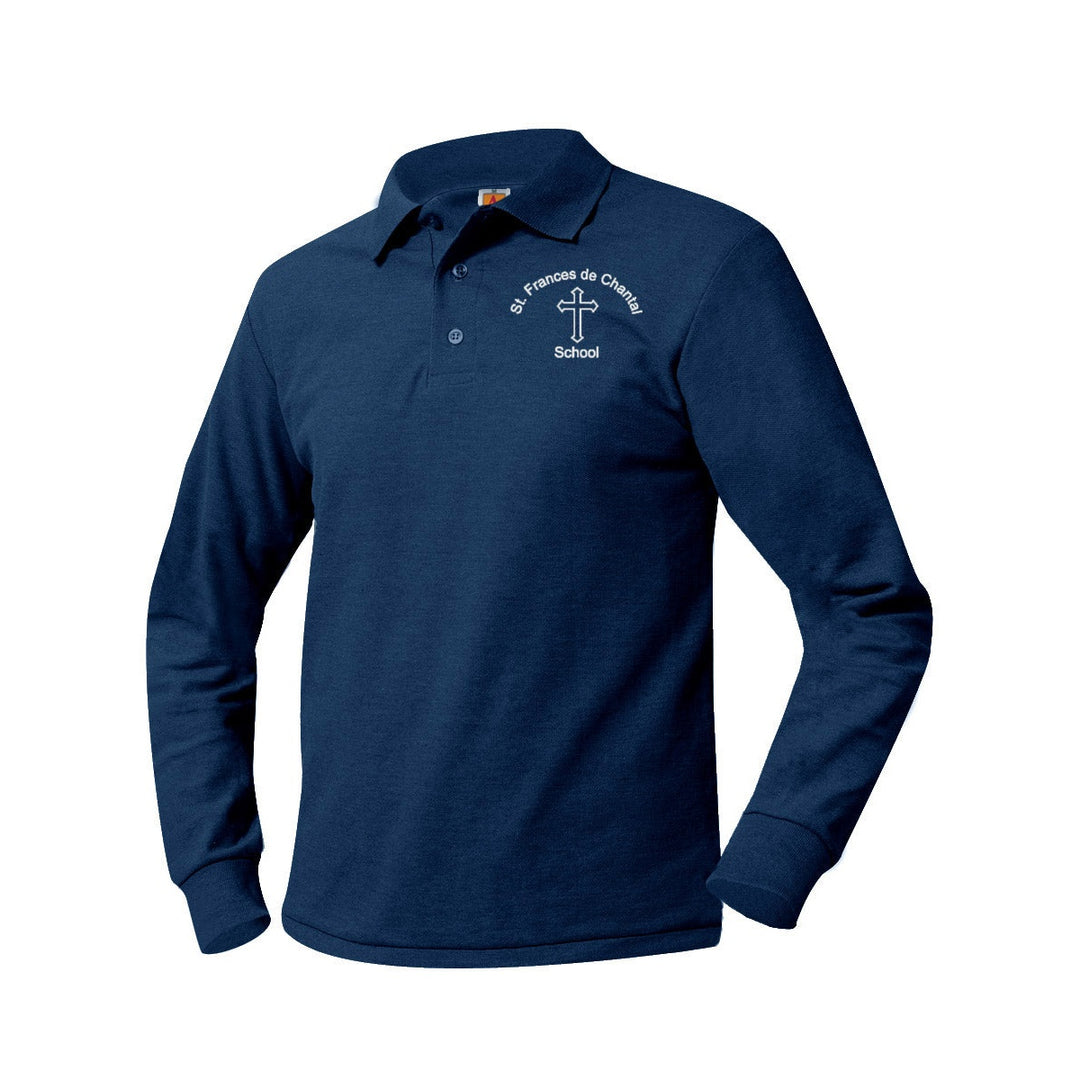 St. Frances de Chantal School Navy Long Sleeve Polo w/ Logo