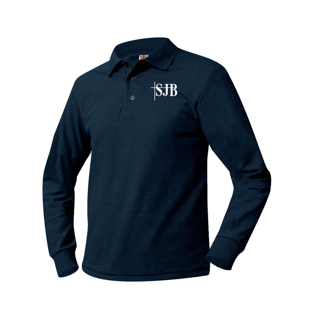 St. John the Baptist School Navy Long Sleeve Polo w/ Logo