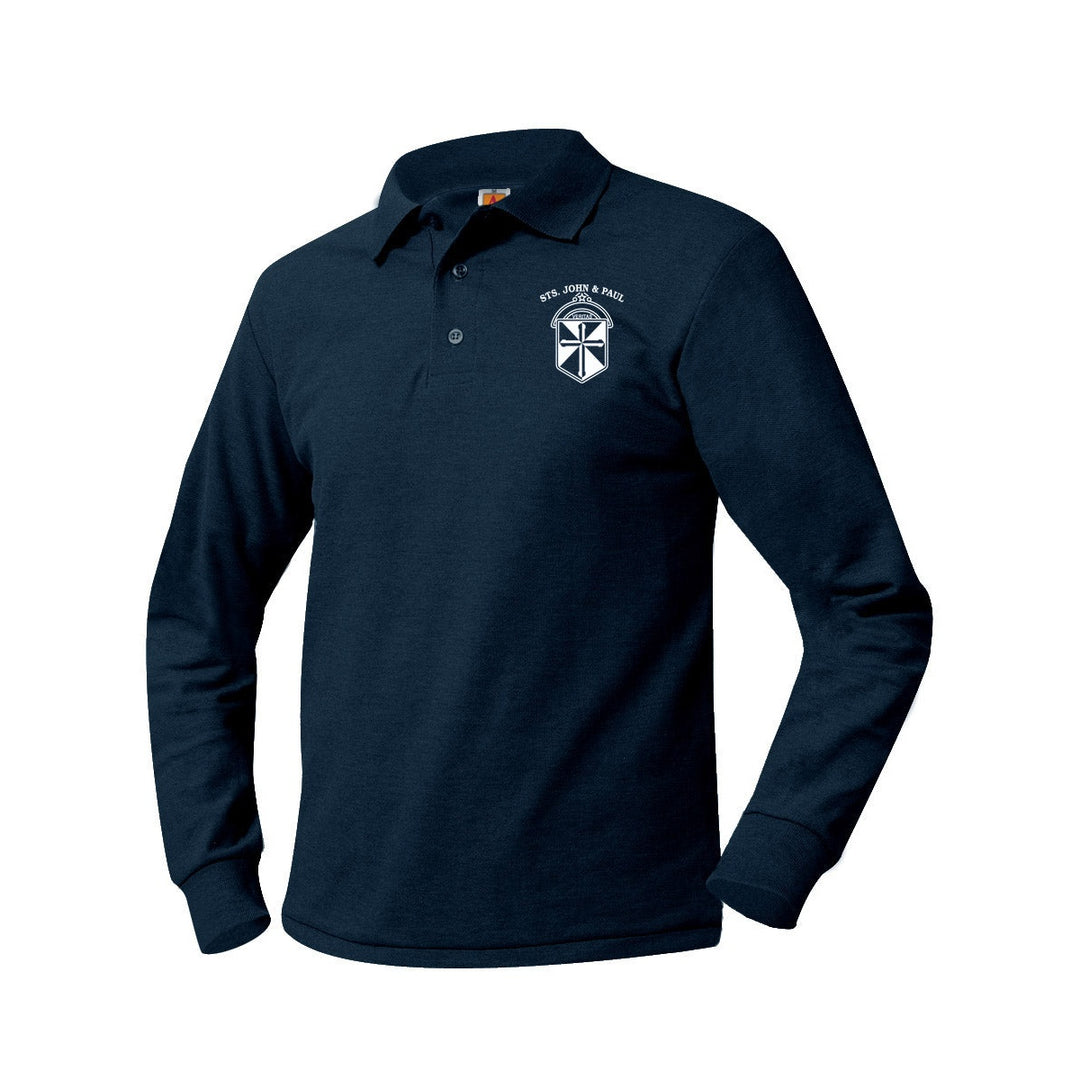 Sts. John and Paul School Dark Navy Long Sleeve Polo w/ Logo