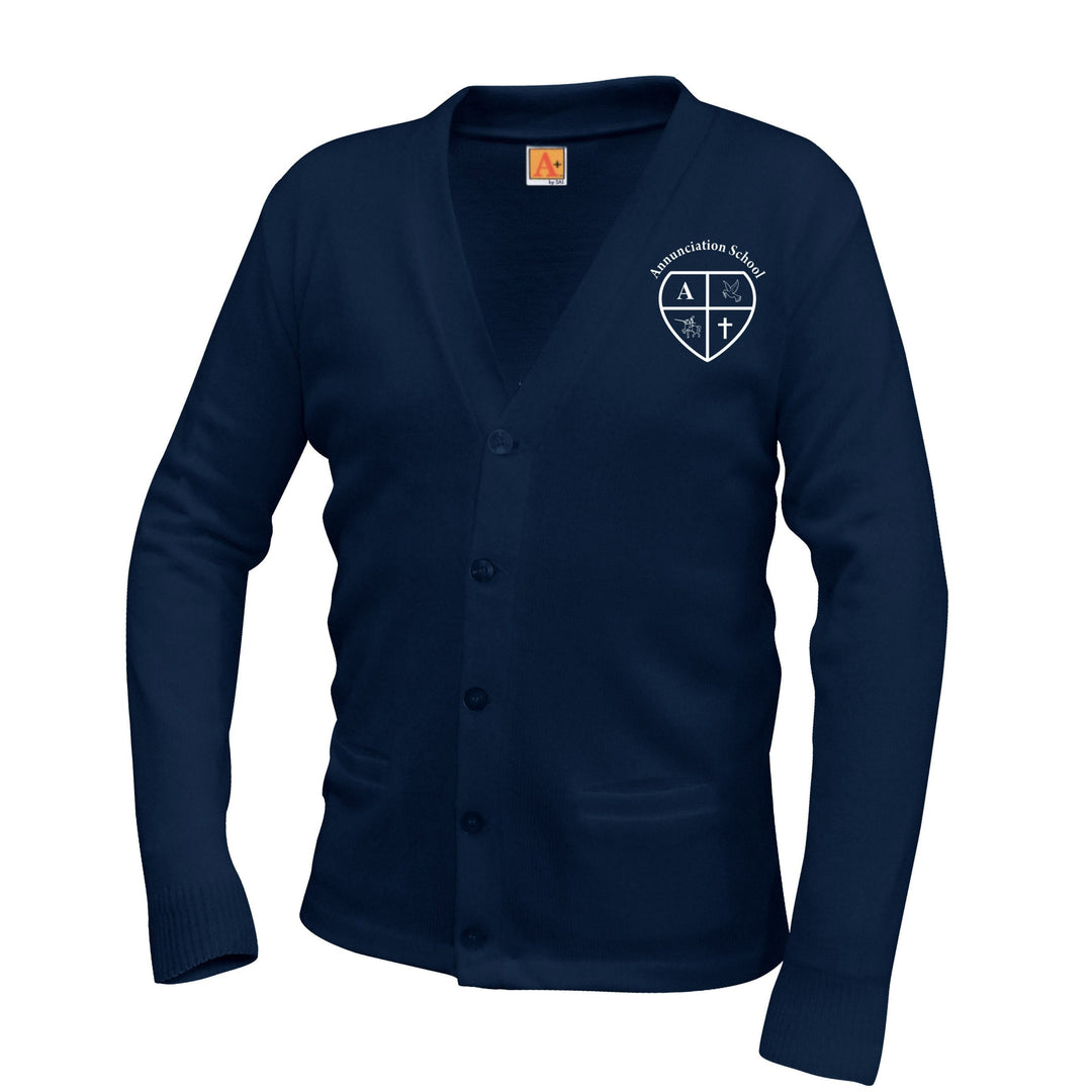 Annunciation School 2 Pocket Cardigan w/ Logo
