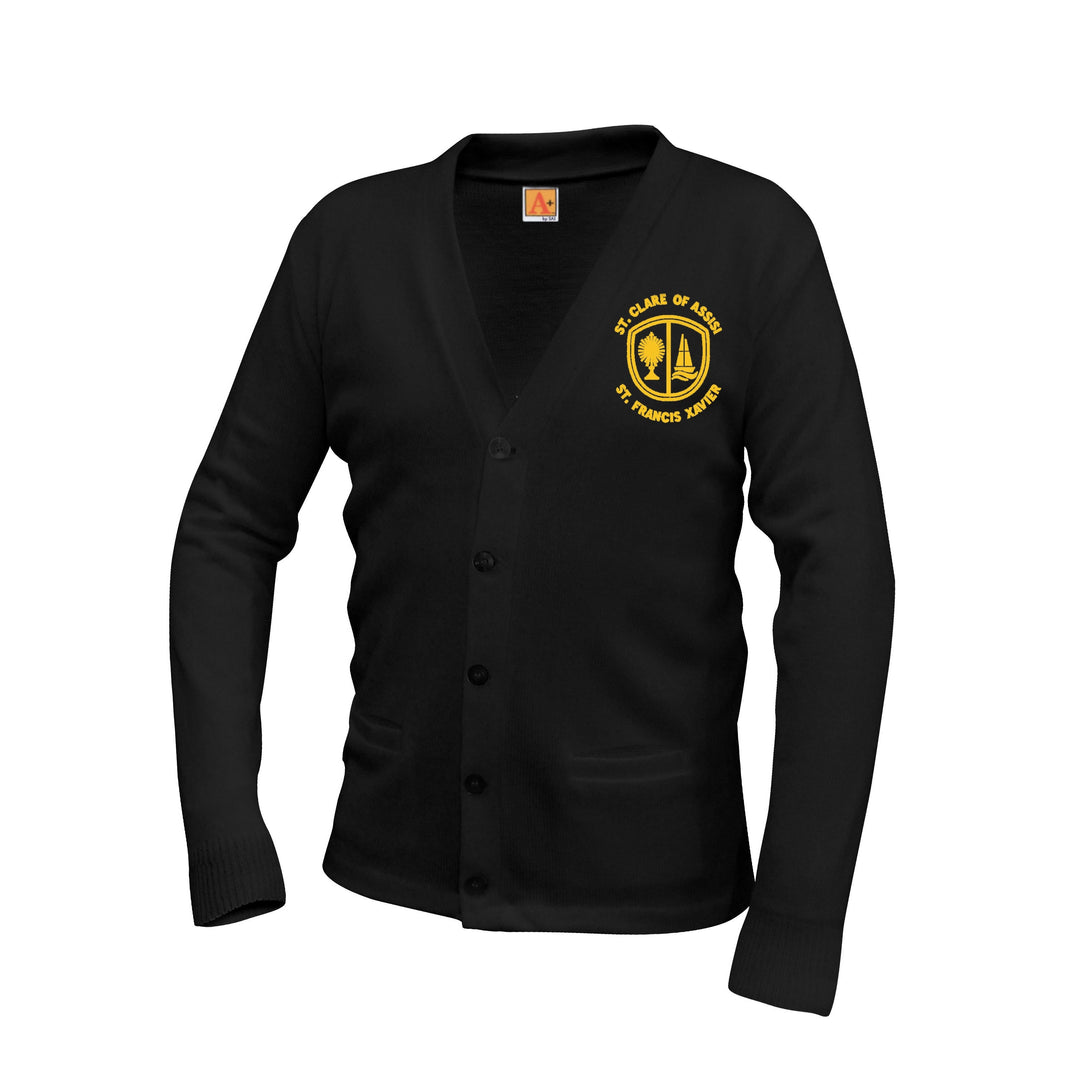 St. Clare of Assisi- St. Francis Xavier School 2 Pocket Cardigan w/ Logo