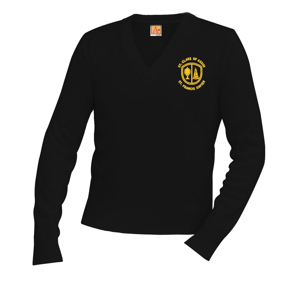 St. Clare of Assisi- St. Francis Xavier School V-Neck w/ Logo