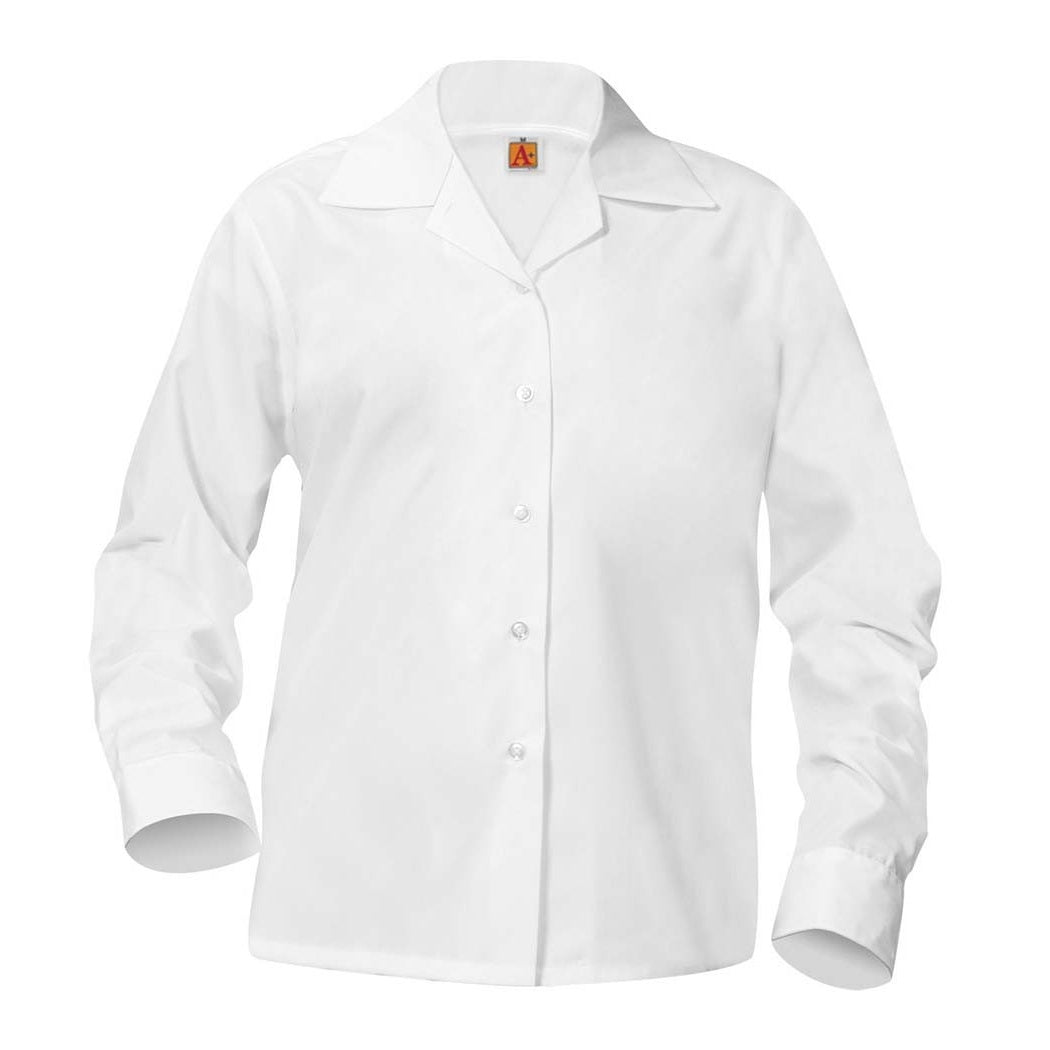 Pointed Collar White Long Sleeve Blouse