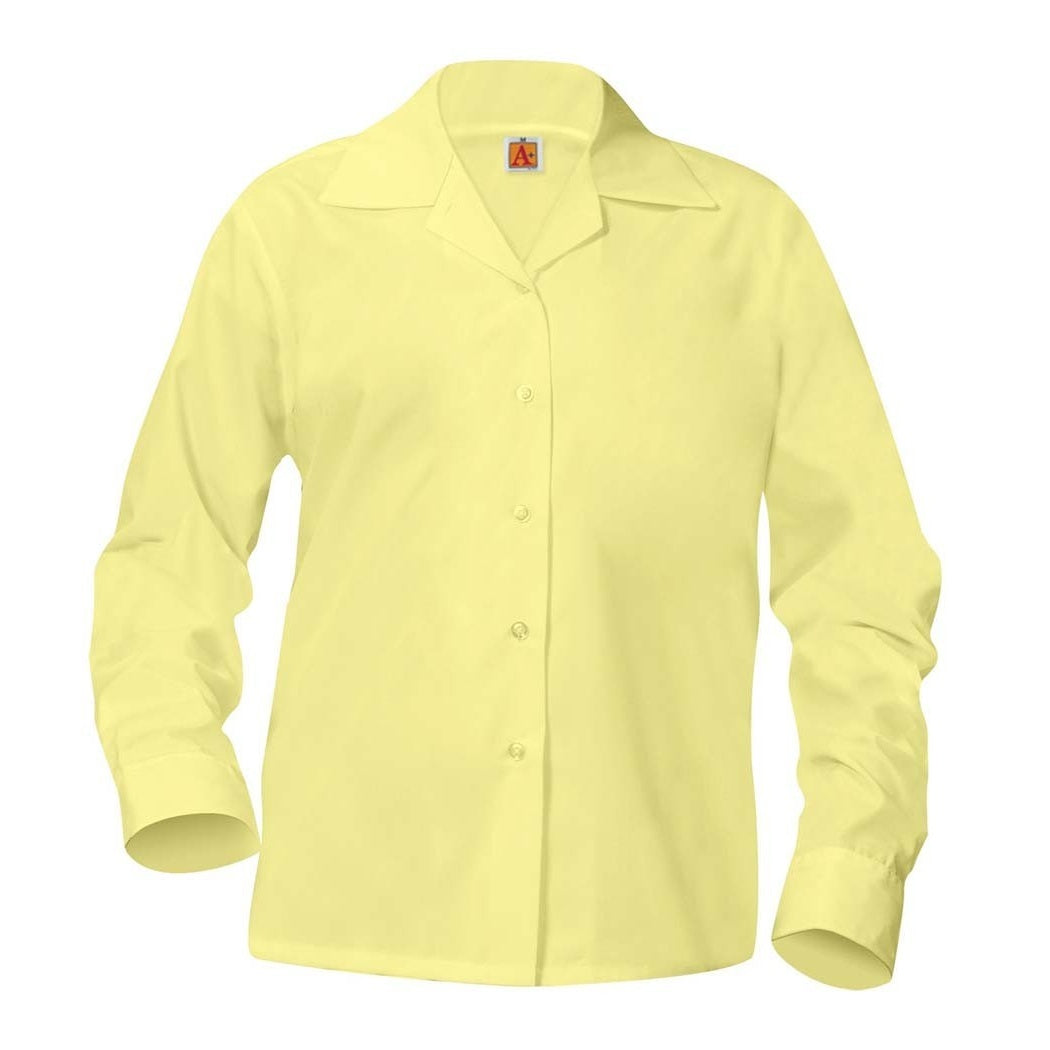 Pointed Collar Yellow Long Sleeve Blouse
