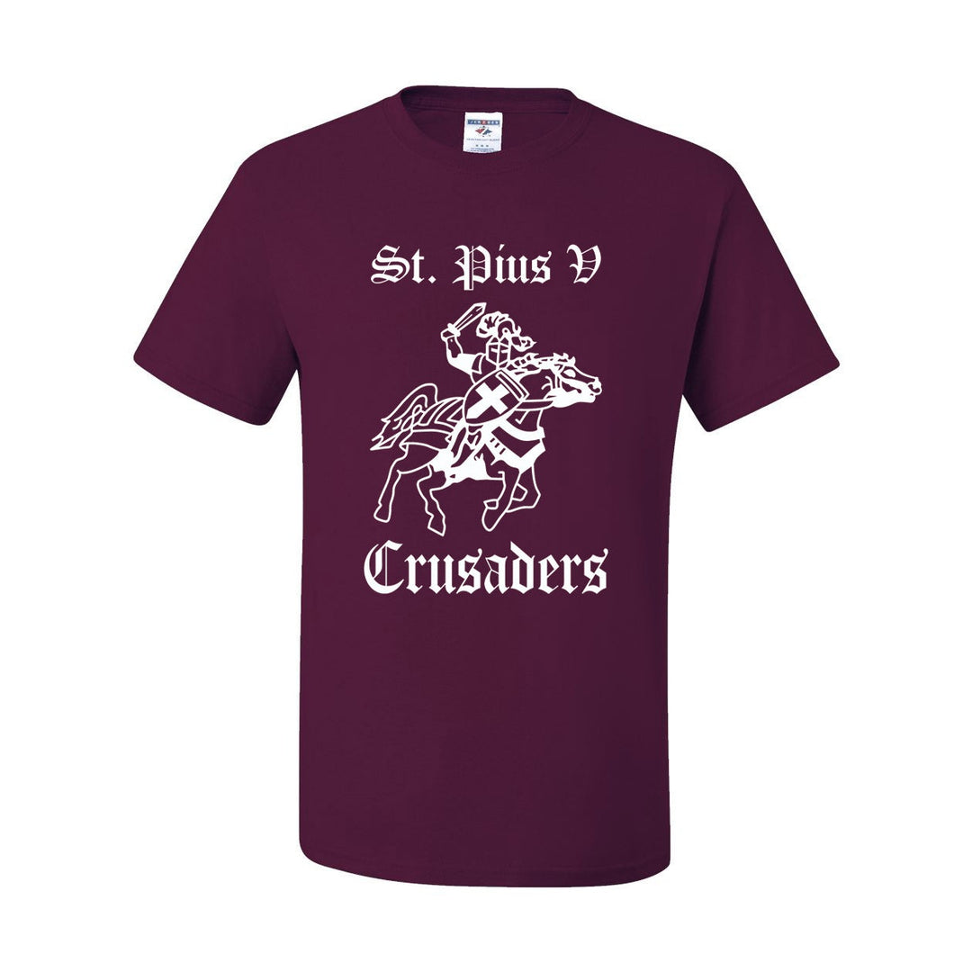 St. Pius V School Wine Short Sleeve Gym T-Shirt w/ Logo