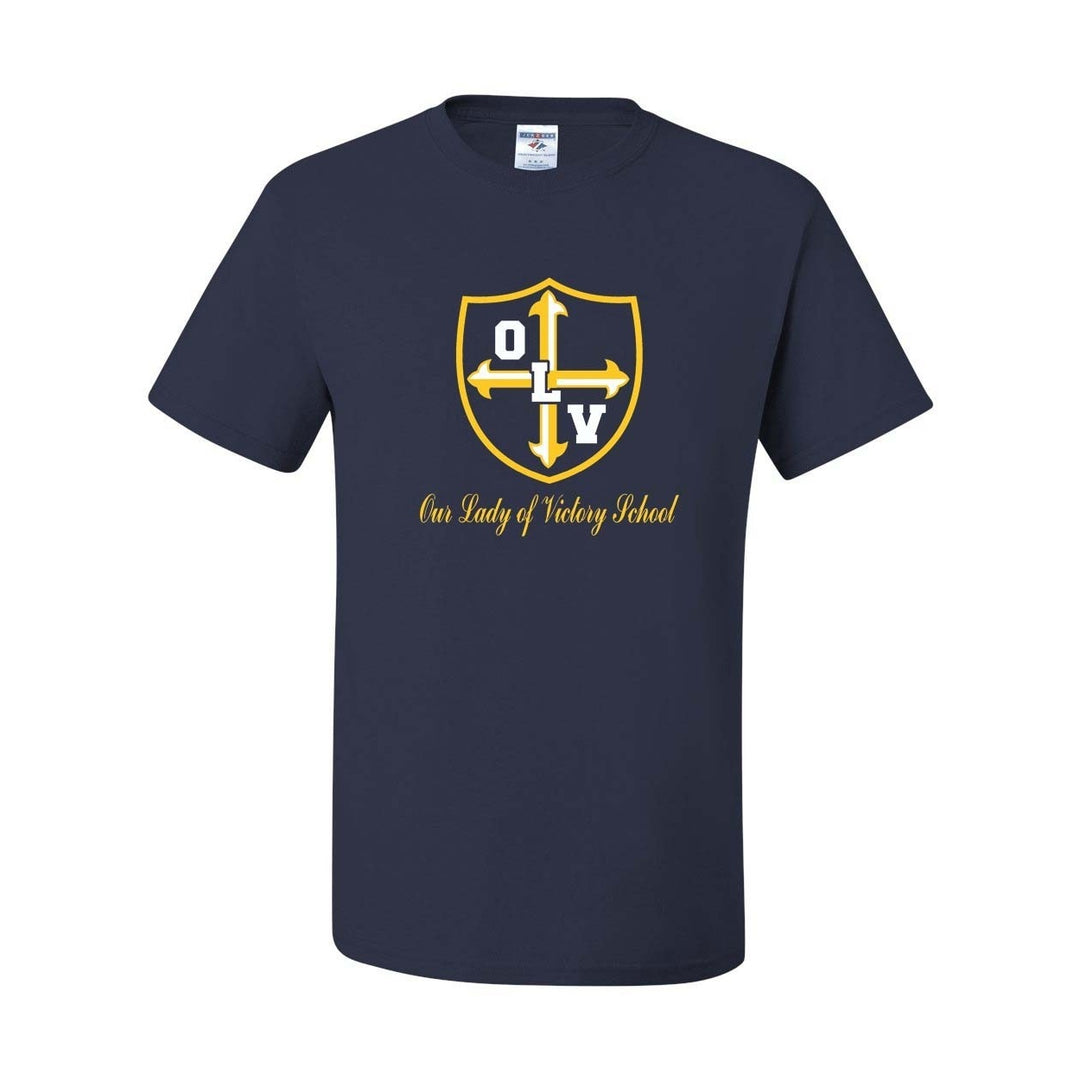 Our Lady of Victory School Navy Short Sleeve Gym T-Shirt w/ Logo