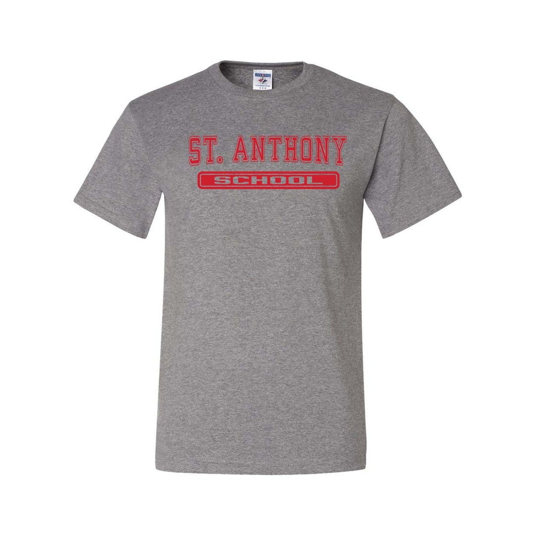 St. Anthony School Oxford Grey Short Sleeve Gym T-Shirt w/ Logo
