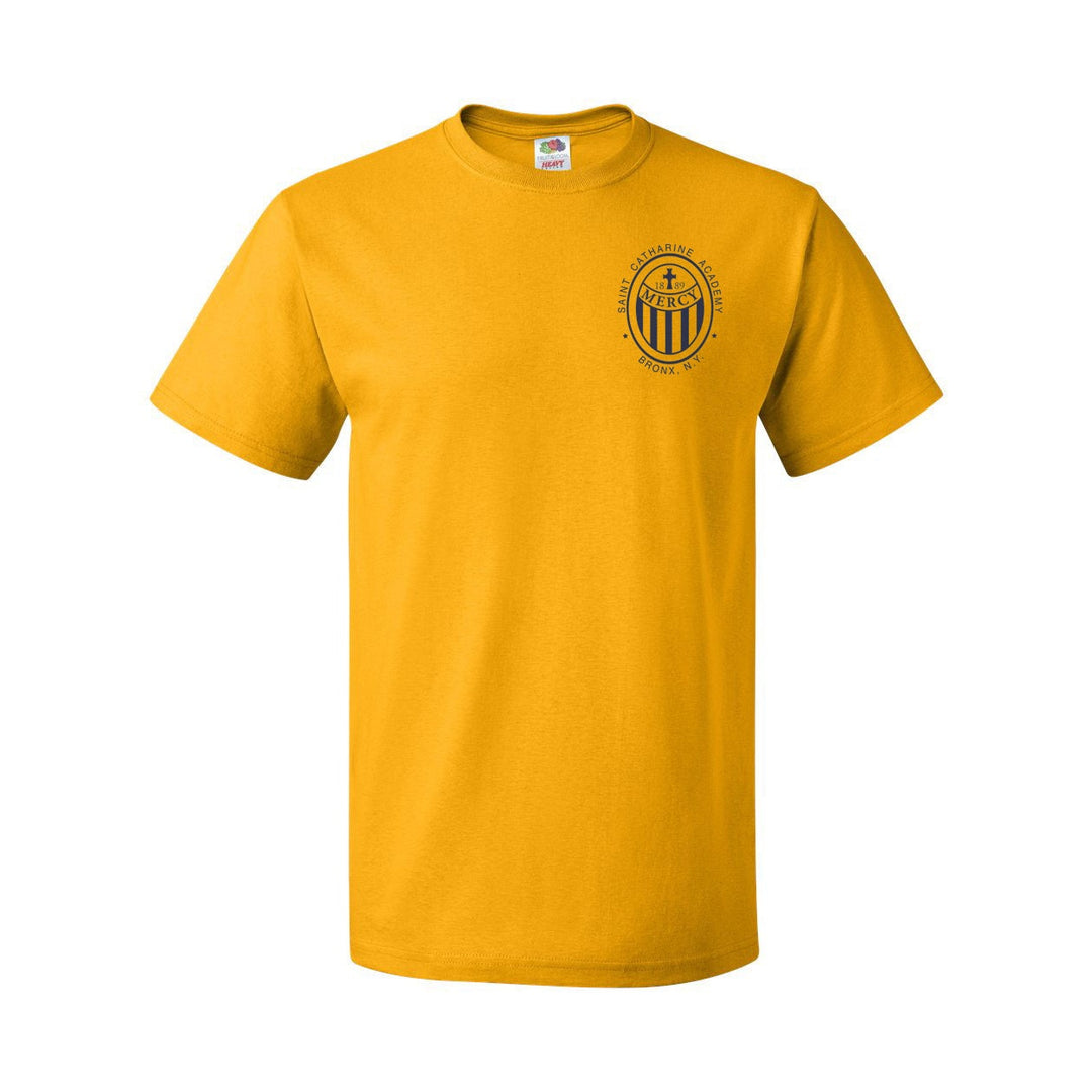 St. Catharine Academy Gold Short Sleeve Gym T-Shirt w/ Logo
