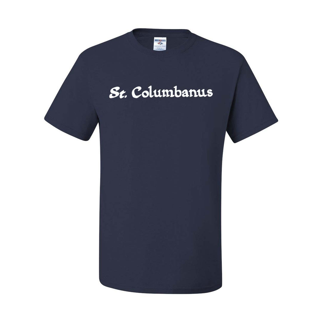St. Columbanus School Navy Short Sleeve Gym T-Shirt w/ Logo