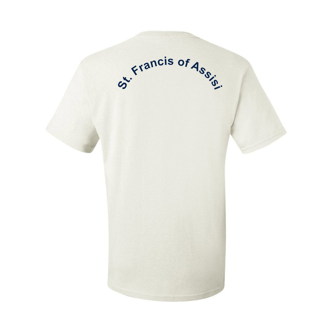 St. Francis of Assisi School White Short Sleeve Gym T-Shirt w/ Logo