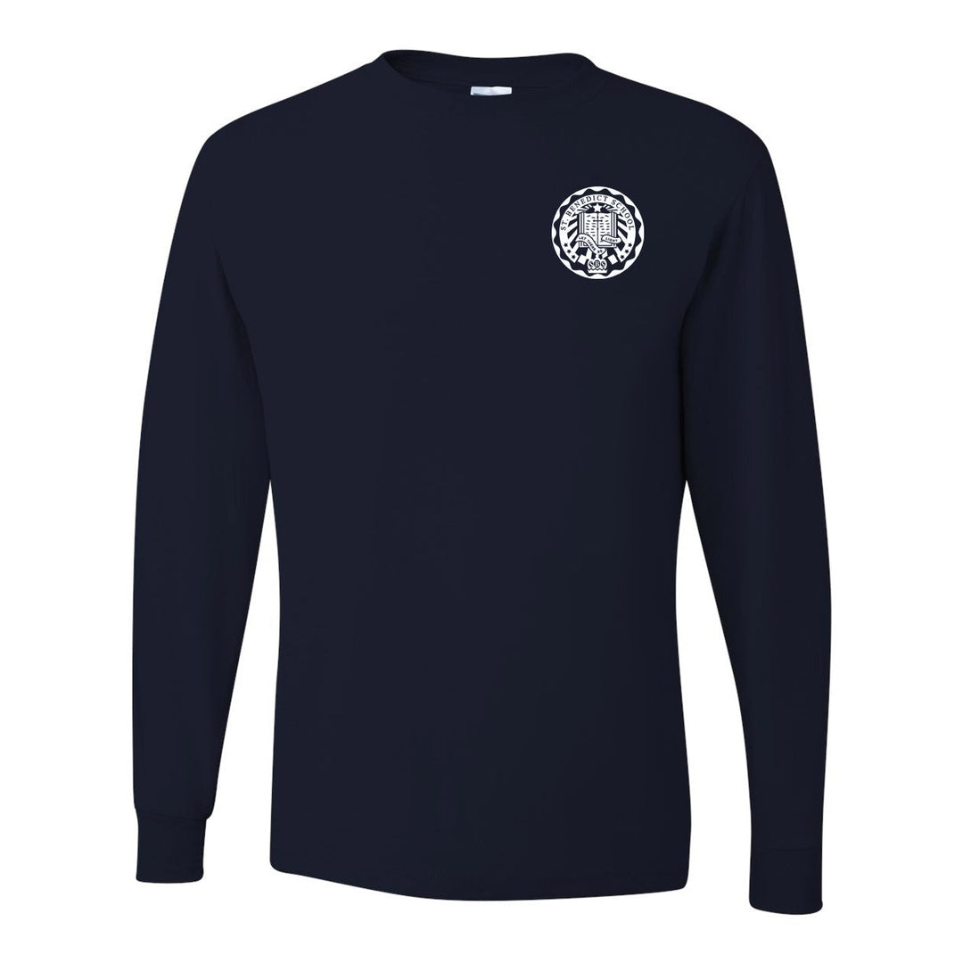 St. Benedict School Navy Long Sleeve Gym T-Shirt w/ Logo