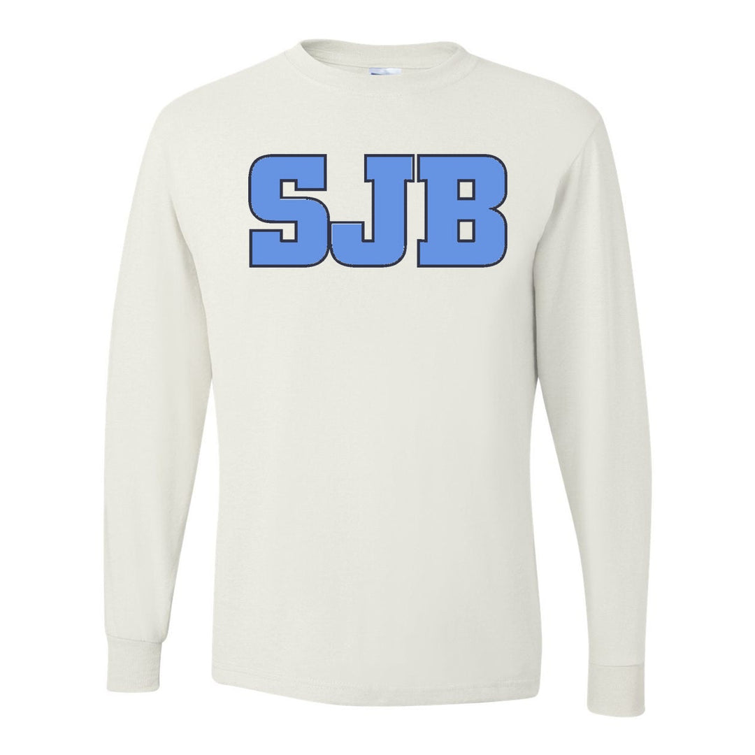 St. John the Baptist School White Long Sleeve Gym T-Shirt w/ Logo