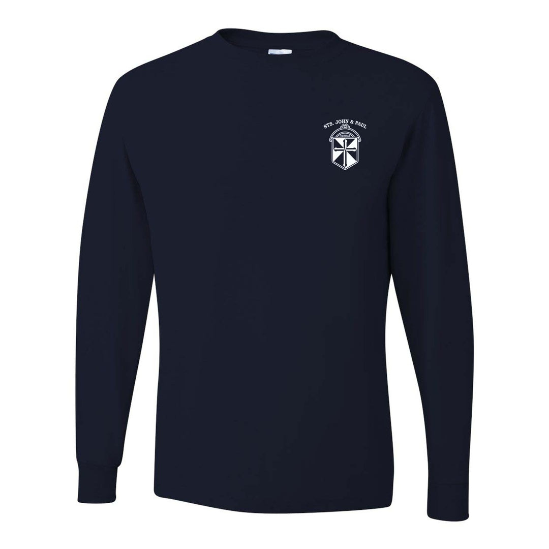 Sts. John &amp; Paul School Navy Long Sleeve Gym T-Shirt w/ Logo