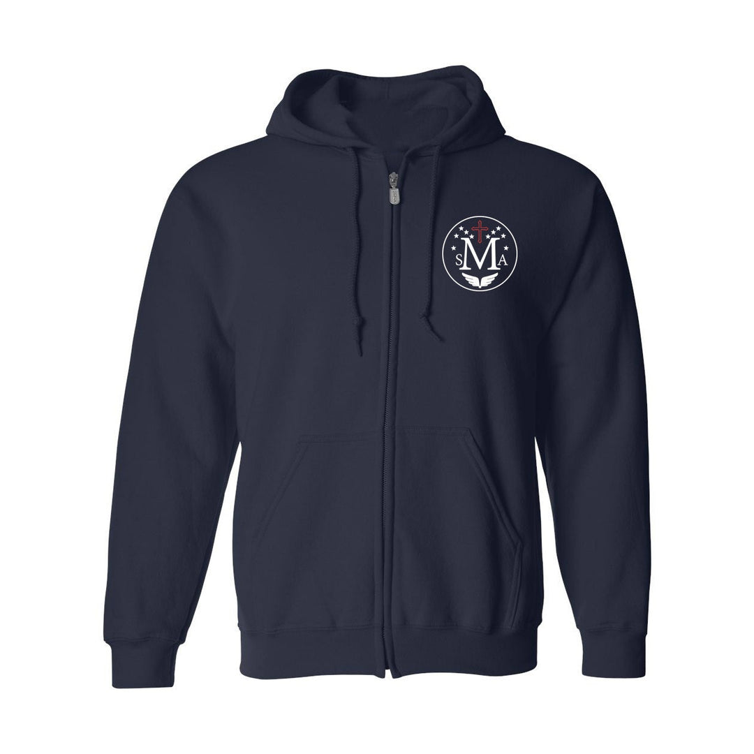 St. Mary Academy Navy Gym Zip Hoodie w/ Logo