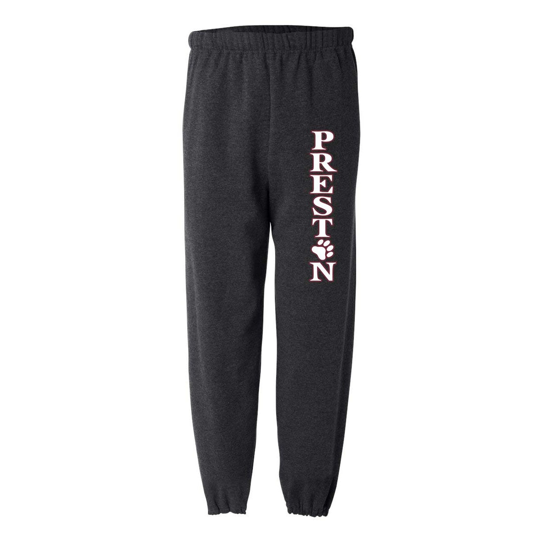 Preston High School Black Heather Spirit Sweatpants w/ Preston Logo 