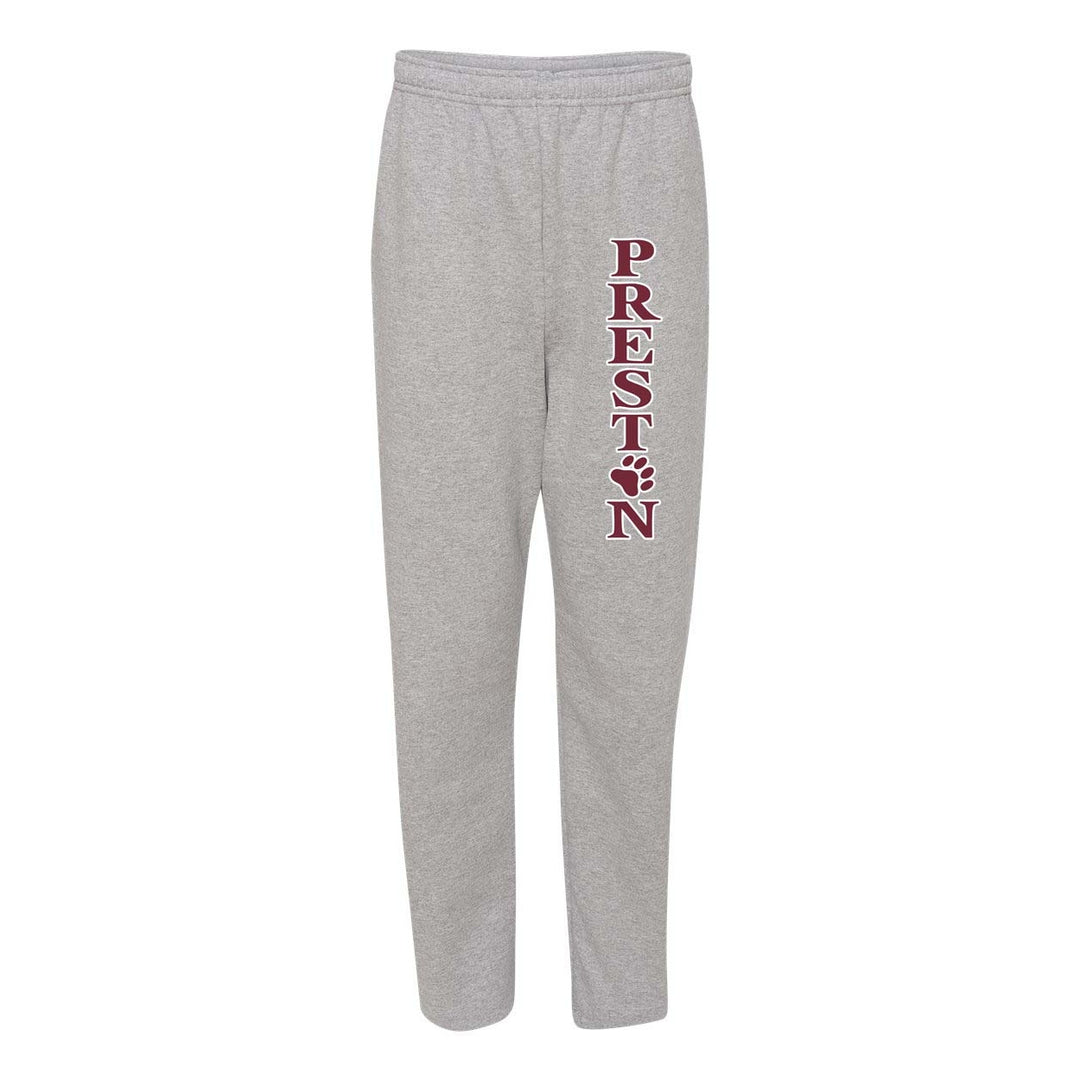 Preston High School Athletic Heather Spirit Open Bottom Sweatpants w/ Preston Logo 