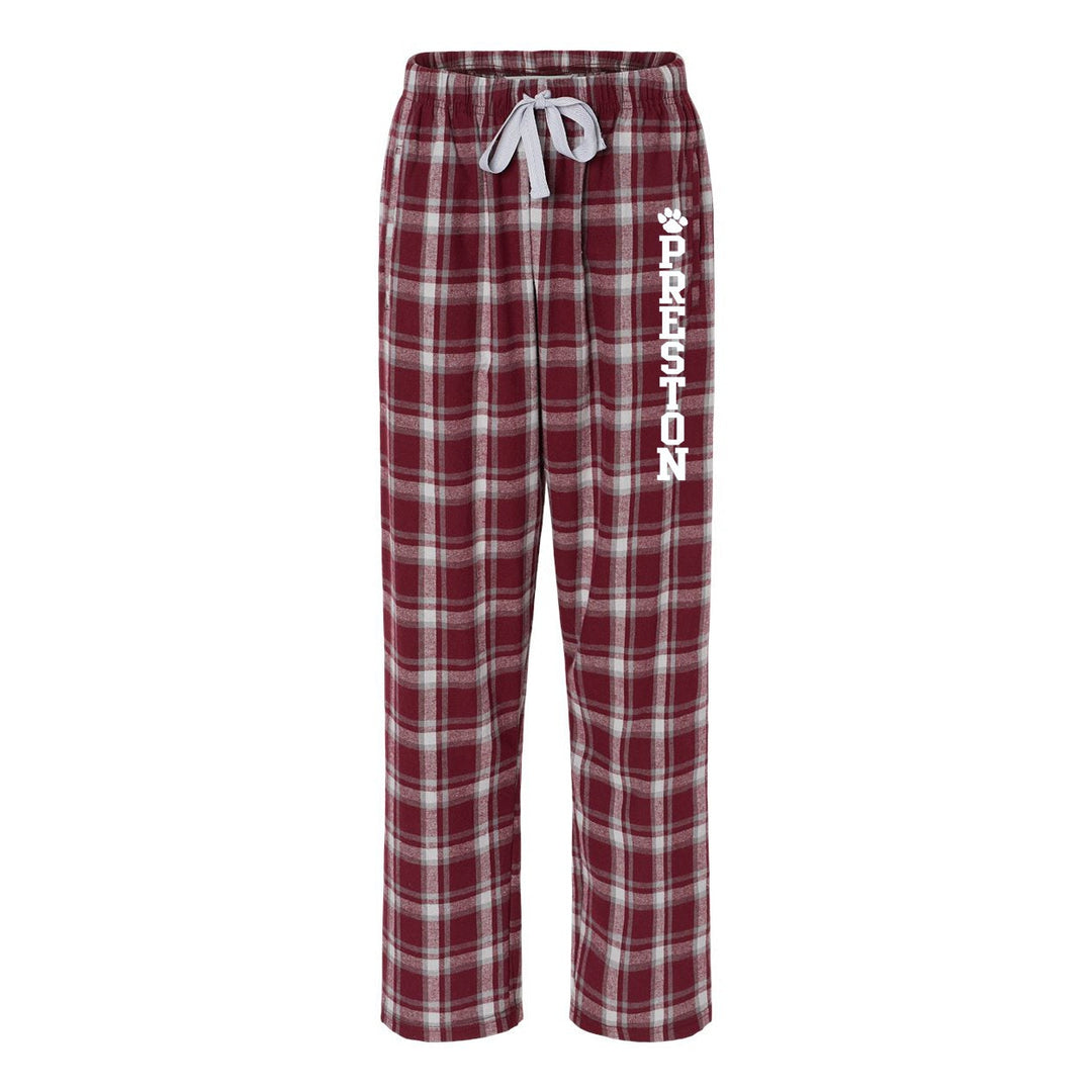Preston High School Plaid Spirit Pajama Pants w/ Preston Logo 