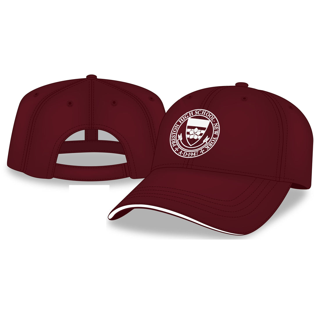 Preston High School Maroon Spirit Baseball Cap w/ School Logo 