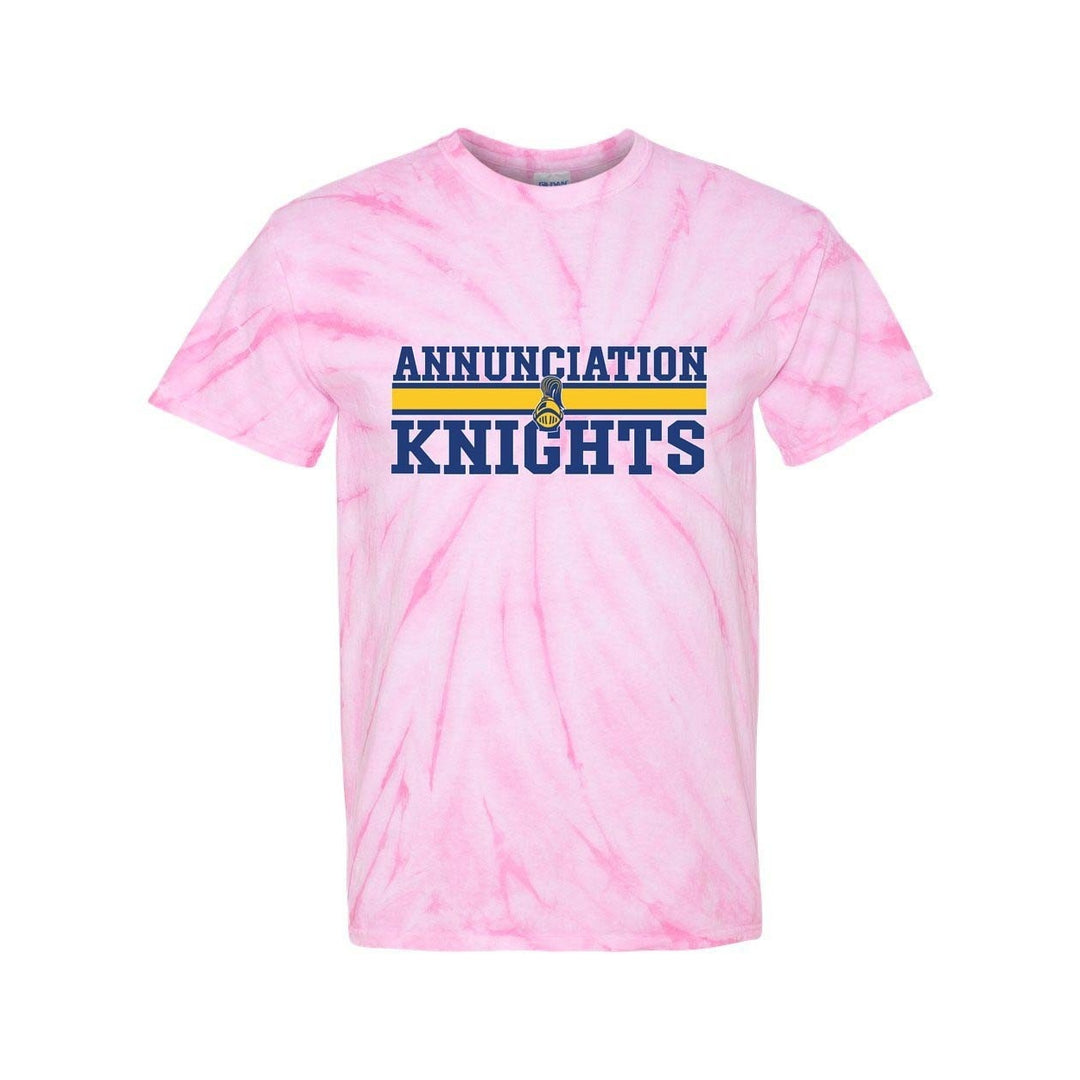 Annunciation School Spirit Tie Dye Short Sleeve T-Shirt w/ Knights Logo 