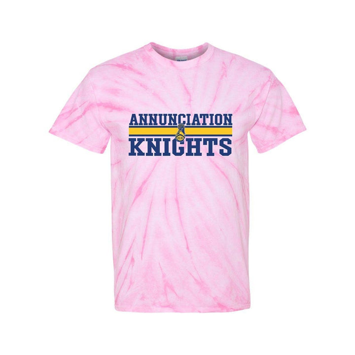 Annunciation School Spirit Tie Dye Short Sleeve T-Shirt w/ Knights Logo 