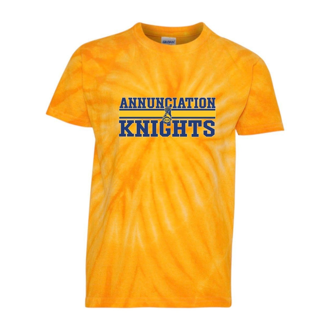 Annunciation School Spirit Tie Dye Short Sleeve T-Shirt w/ Knights Logo 