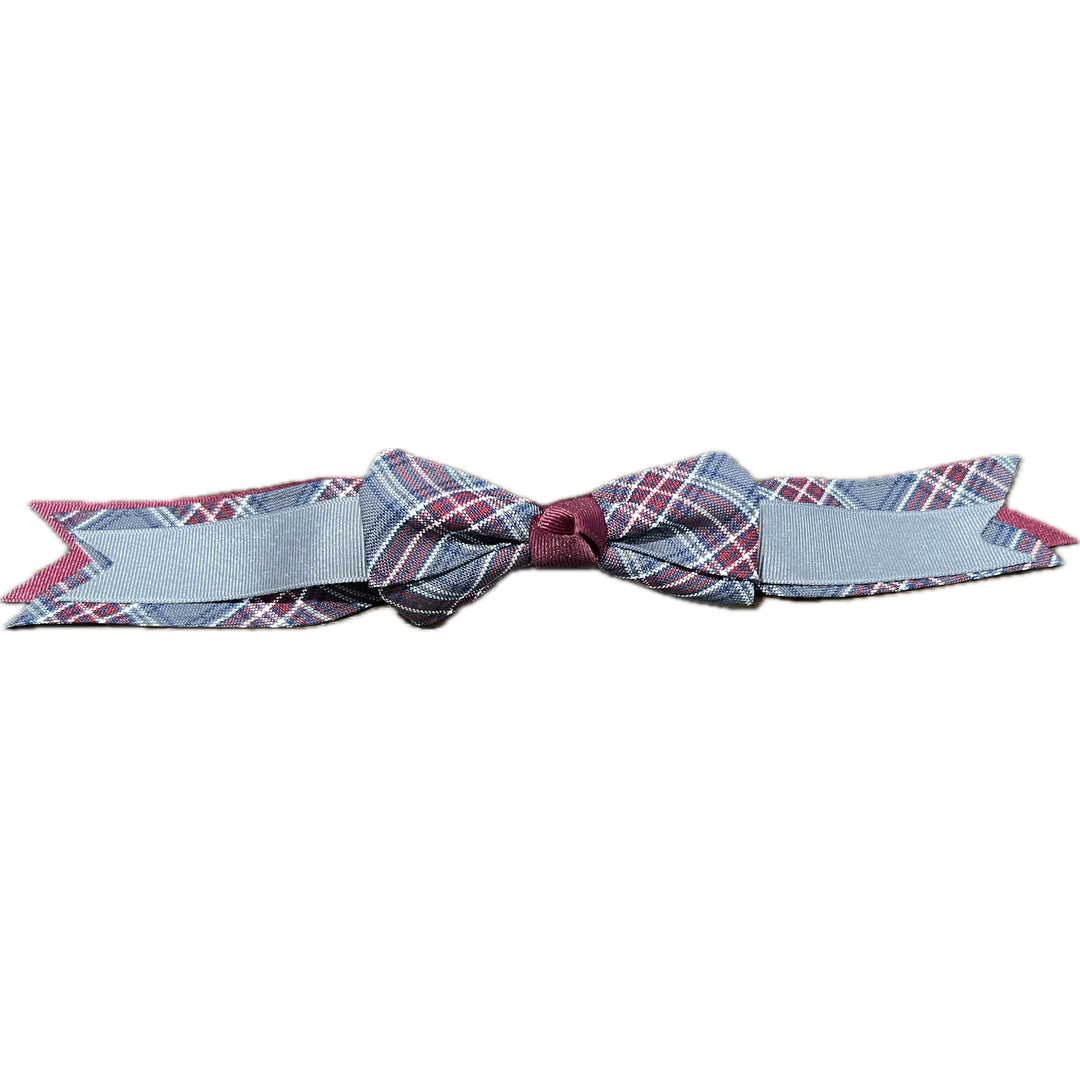 4‑Looped Plaid Bow with Plaid &amp; Ribbon Streamer Tails