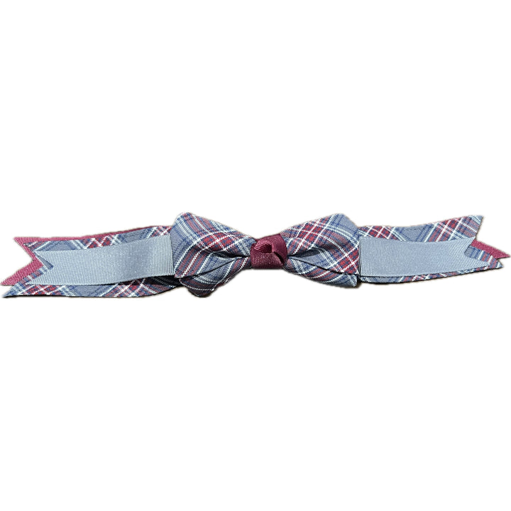 4‑Looped Plaid Bow with Plaid &amp; Ribbon Streamer Tails