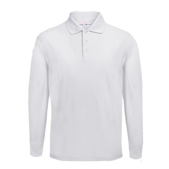 Performance White Long Sleeve knit shirt