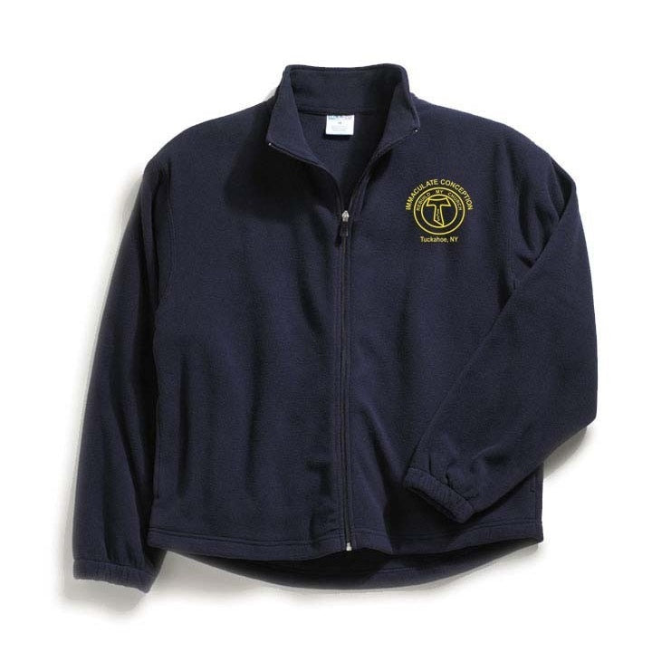Immaculate Conception School Navy Full Zip Fleece w/ Logo