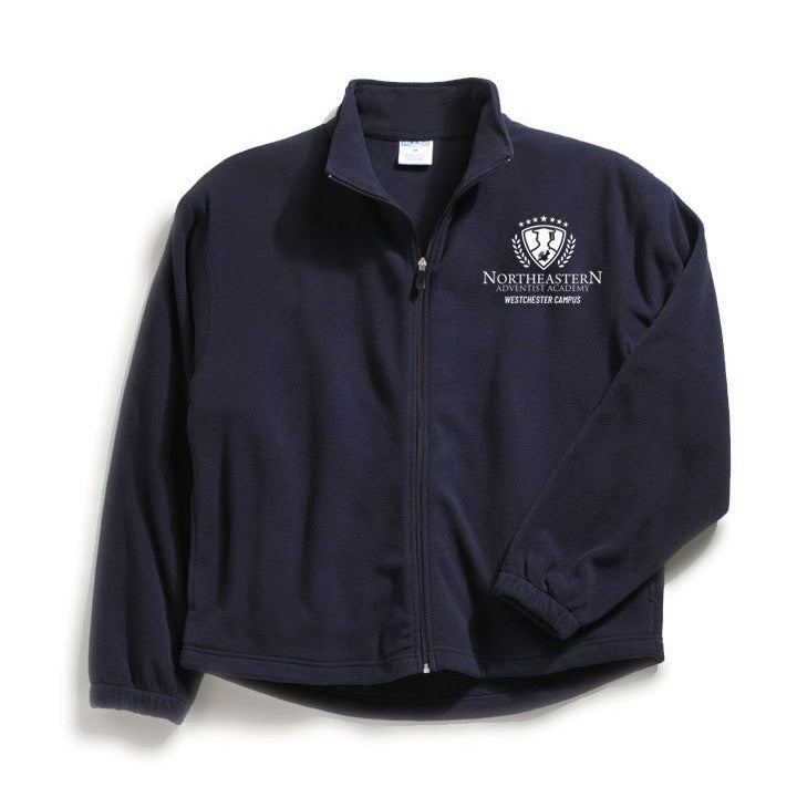 Northeastern Adventist Academy Navy Full Zip Fleece w/ Logo