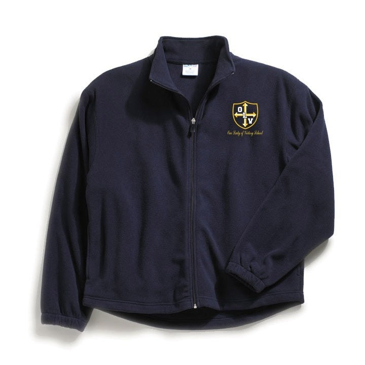 Our Lady of Victory School Navy Full Zip Fleece w/ Logo