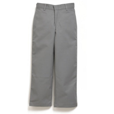 Wrinkle Free Super Soft Flat Front Grey Twill Men&
