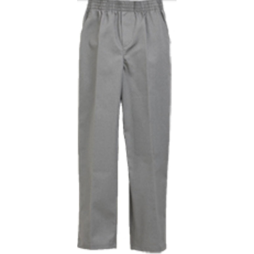 Wrinkle-Free Pull-On Grey Uniform Pant