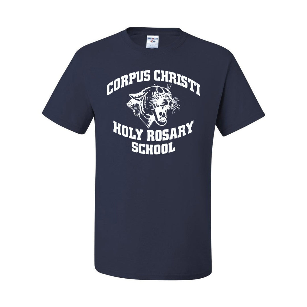 Corpus Christi- Holy Rosary School Spirit Short Sleeve T-Shirt w/ Jaguar Logo 