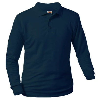 Jersey Dark Navy Polo Long Sleeve Shirt