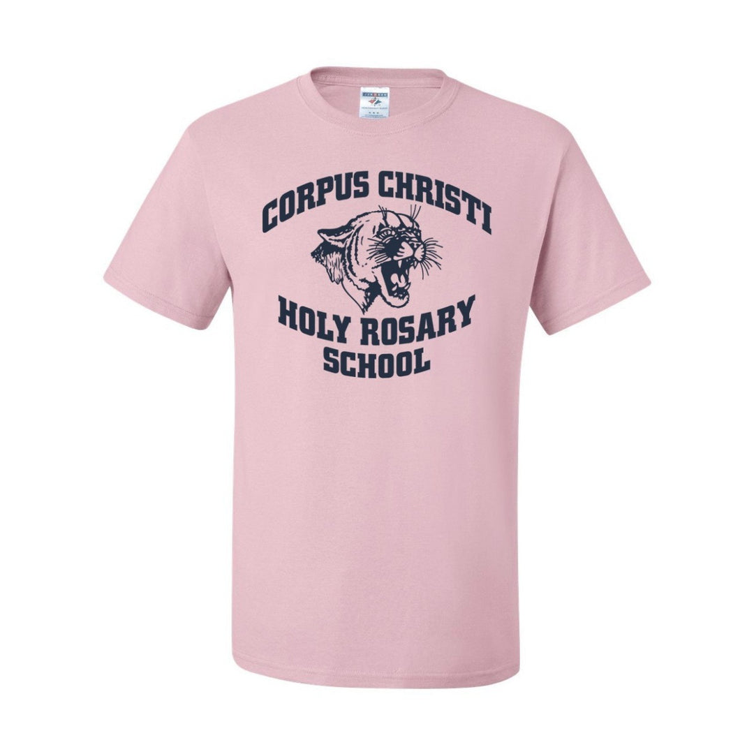 Corpus Christi- Holy Rosary School Spirit Short Sleeve T-Shirt w/ Jaguar Logo 