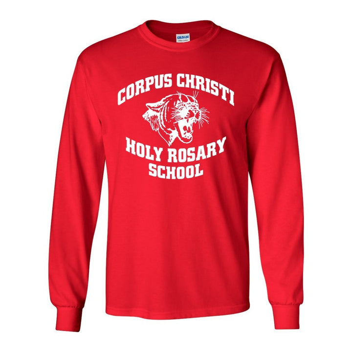 Corpus Christi-Holy Rosary School Spirit Long Sleeve T-shirt w/ Jaguar Logo 