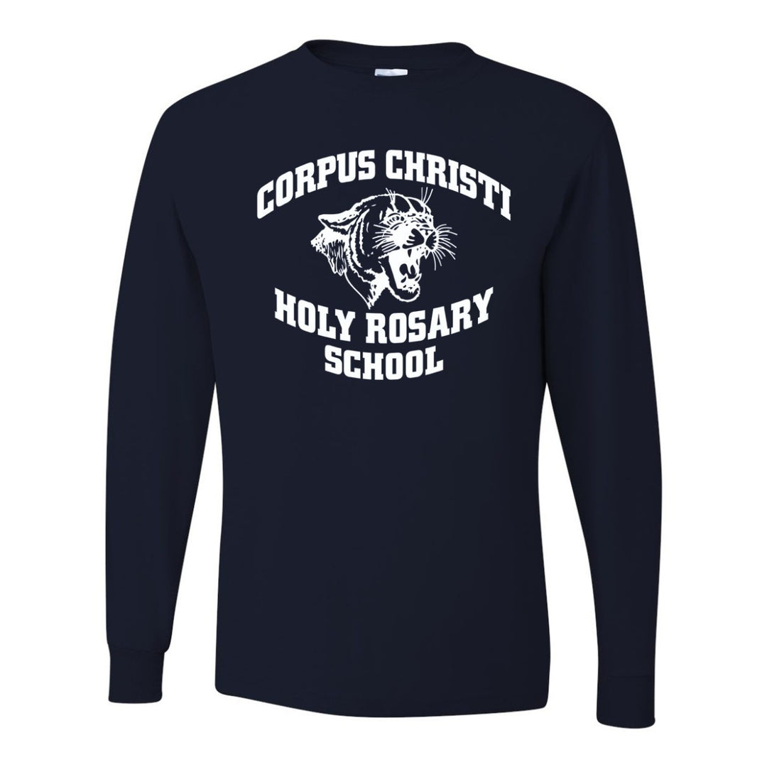 Corpus Christi-Holy Rosary School Spirit Long Sleeve T-shirt w/ Jaguar Logo 