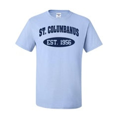 St. Columbanus School Spirit Short Sleeve T-Shirt w/ Est. 1956 Logo 