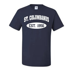 St. Columbanus School Spirit Short Sleeve T-Shirt w/ Est. 1956 Logo 