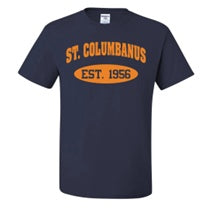 St. Columbanus School Spirit Short Sleeve T-Shirt w/ Est. 1956 Logo 