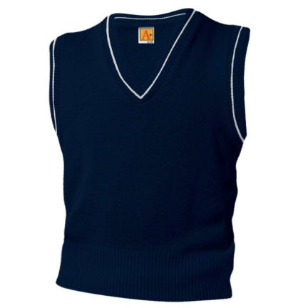 Navy with White Striped Varsity Vest