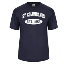 St. Columbanus School Spirit Performance Short Sleeve T-shirt w/ Est. 1956 Logo 
