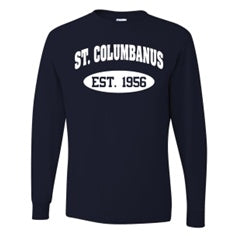 St. Columbanus School Spirit Long Sleeve T-shirt w/ Est. 1956 Logo 