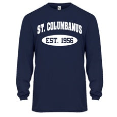 St. Columbanus School Spirit Performance Long Sleeve T-shirt w/ Est. 1956 Logo 